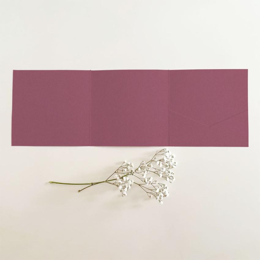 Trippel-Pocketfold-Karte quadratisch (15x15) Premium-Karton "Himbeere" Basic Line