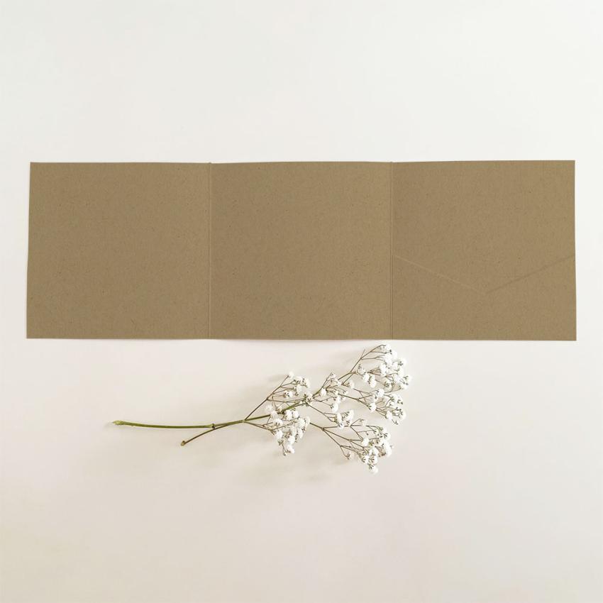 Trippel-Pocketfold-Karte quadratisch (15x15) Premium-Karton "Recycling Natur" Basic Line