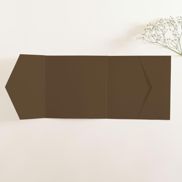 Pocketfold-Karte Quer-Format quadratisch (15x15) Premium-Karton "Braun" Basic Line