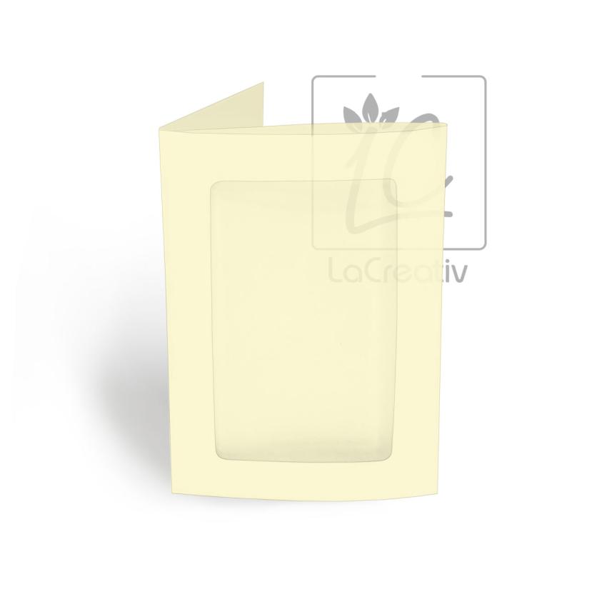 Passepartoutkarte rechteck 3-Fach DIN A6 in pergament ivory