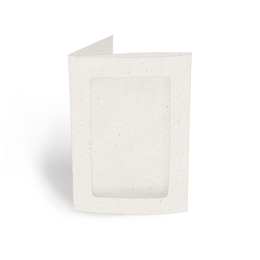 Passepartoutkarte rechteck 3-Fach DIN A6 in recycling bermgras