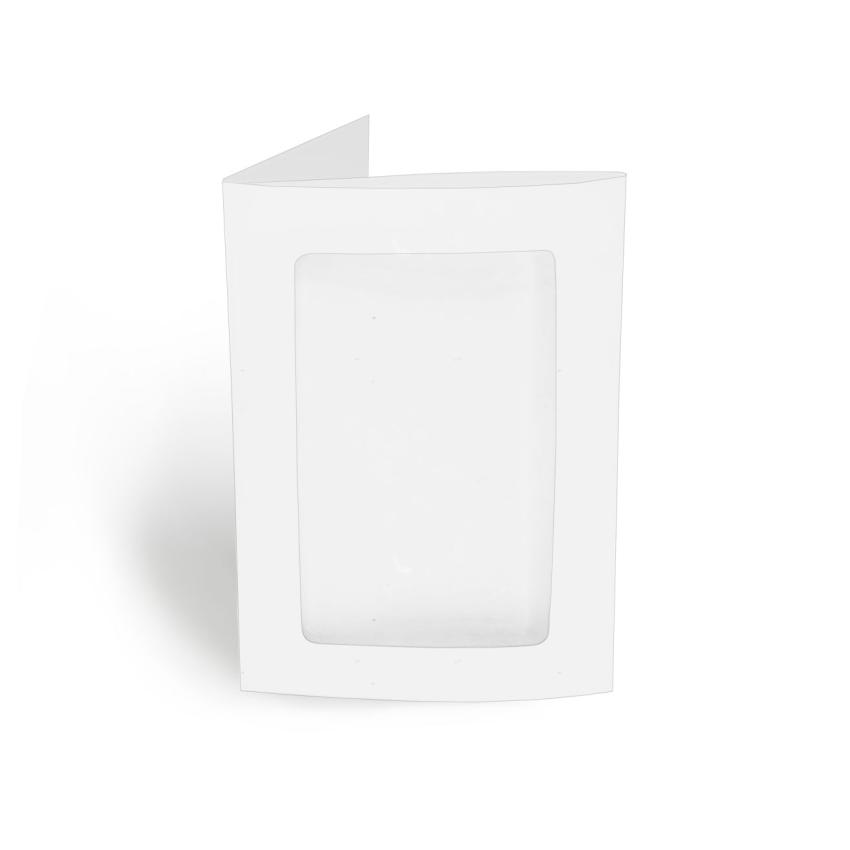 Passepartoutkarte rechteck 3-Fach DIN A6 in puderweiss