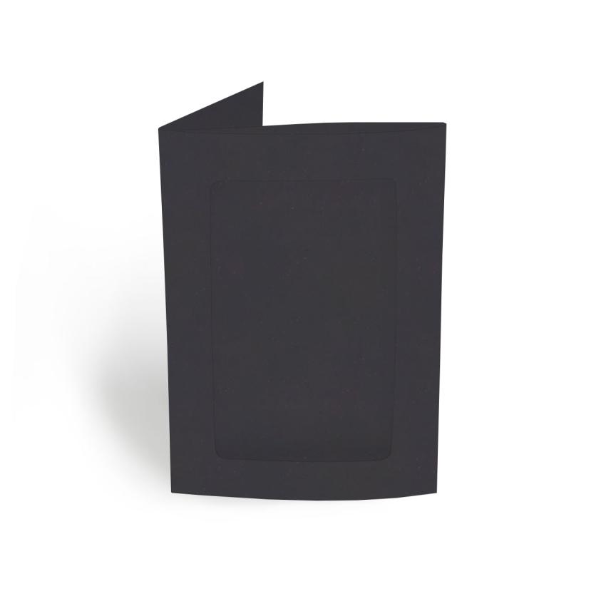 Passepartoutkarte rechteck 3-Fach DIN A6 in kraft saphirblau