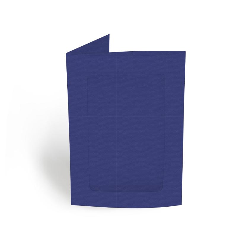 Passepartoutkarte rechteck 3-Fach DIN A6 in struktur dunkelviolett
