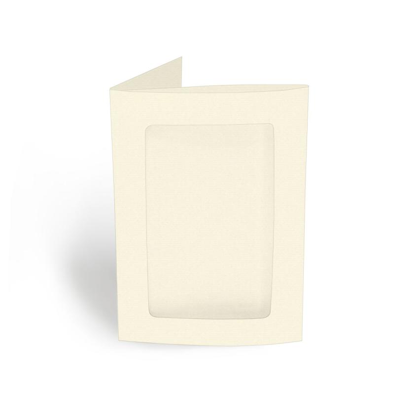 Passepartoutkarte rechteck 3-Fach DIN A6 in struktur naturell