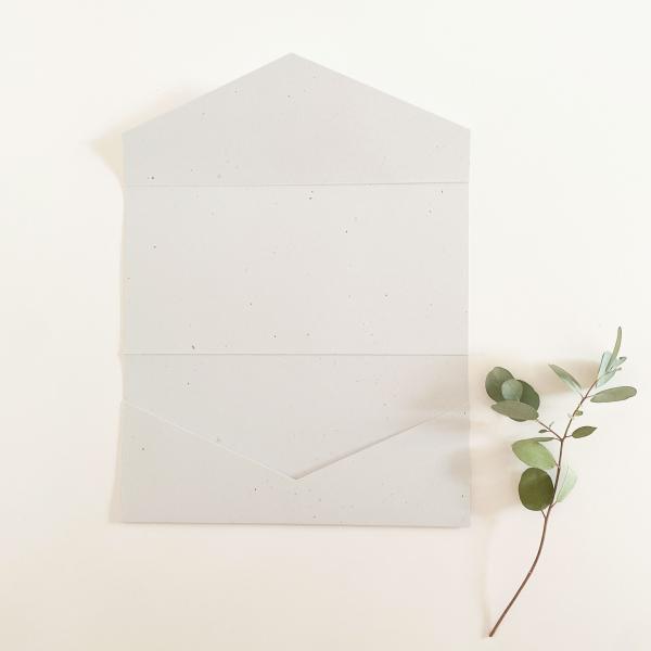 Pocketfold-Karte DIN Lang Recycling-Karton "Wollweiss" Basic Line