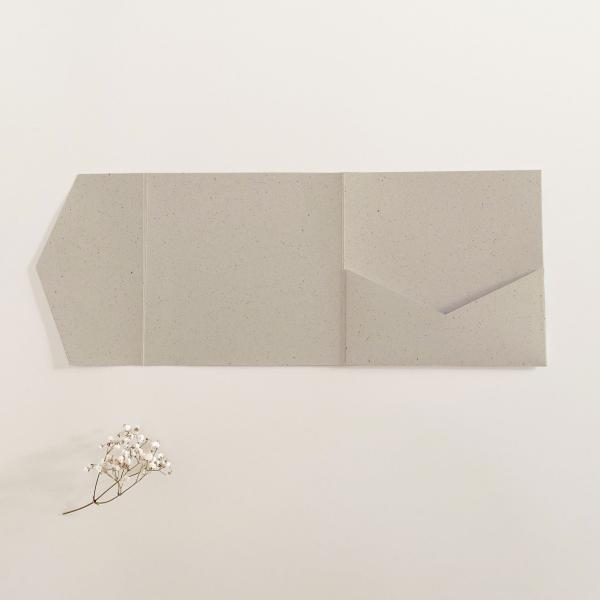 Pocketfold-Karte Quadrat (15x15) Recycling-Karton "Kakao 15%" Exklusiv Line