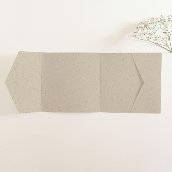 Pocketfold-Karte Quer-Format quadratisch (15x15) Recycling-Karton "Kraft Kakao 15%" Basic Line