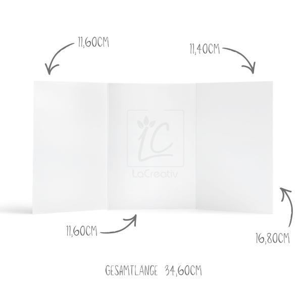 Trippelkarte - Leporello 220g/m² DIN B6 3-Fach in kraft grün