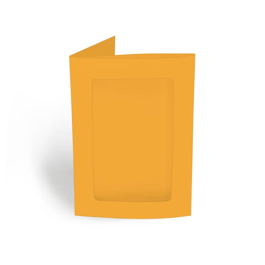 Passepartoutkarte rechteck 3-Fach DIN A6 in altgold