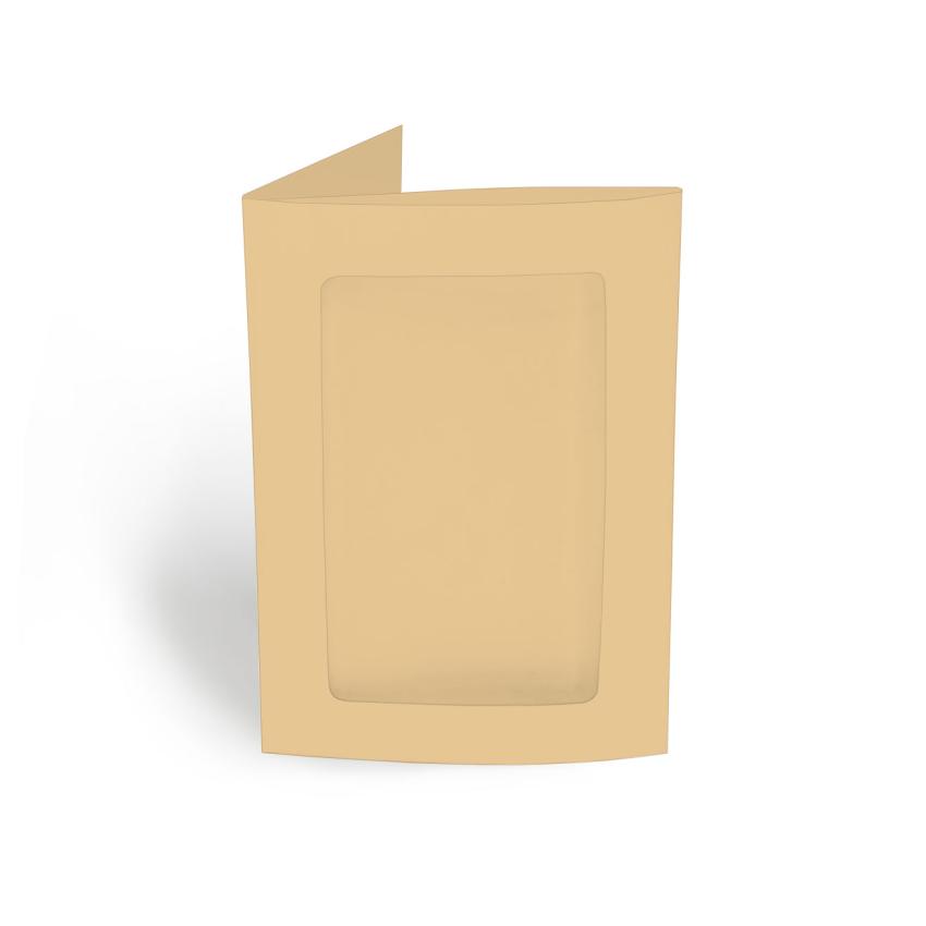 Passepartoutkarte rechteck 3-Fach DIN A6 in cappuccino