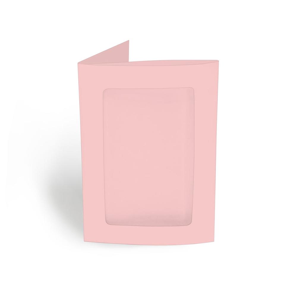 Passepartoutkarte rechteck 3-Fach DIN A6 in babypink