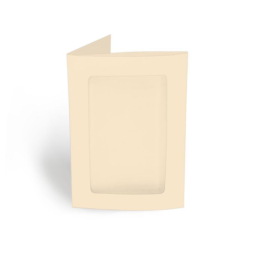 Passepartoutkarte rechteck 3-Fach DIN A6 in creme