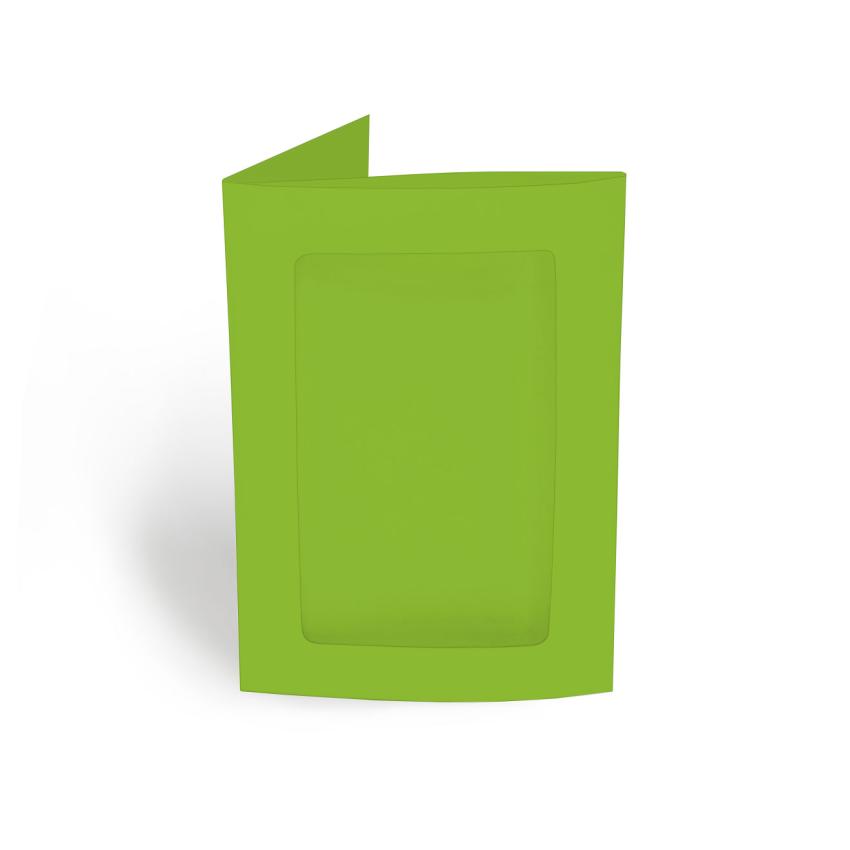Passepartoutkarte rechteck 3-Fach DIN A6 in grasgrün