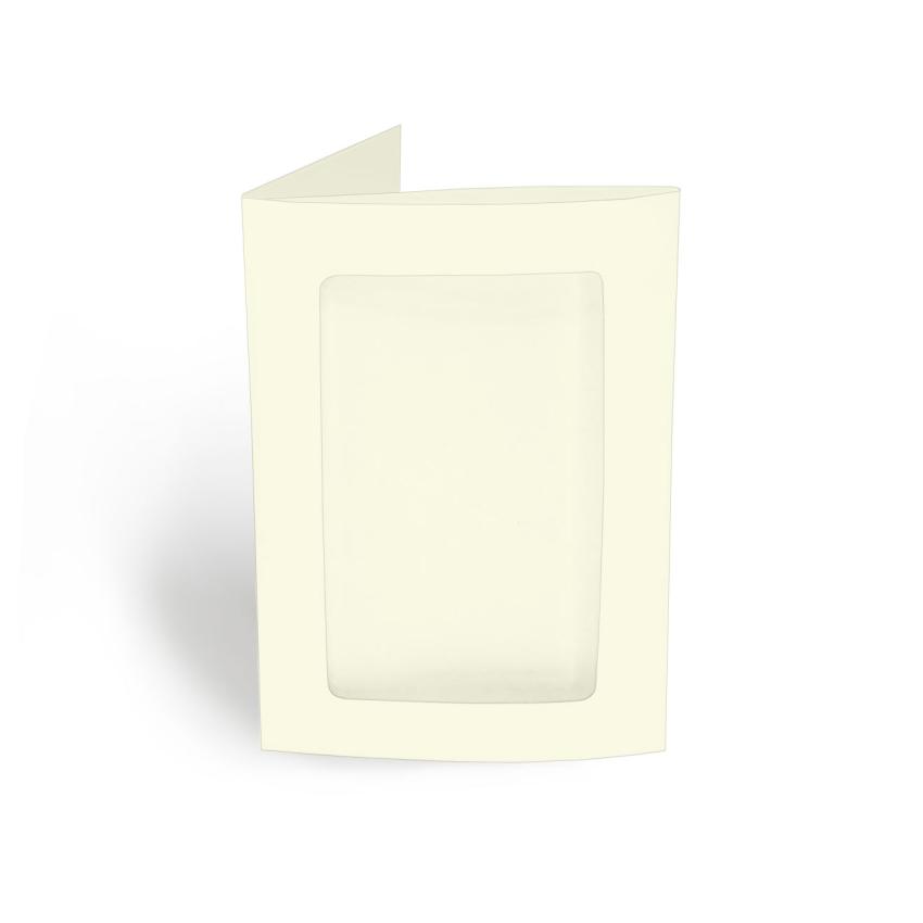 Passepartoutkarte rechteck 3-Fach DIN A6 in hellcreme