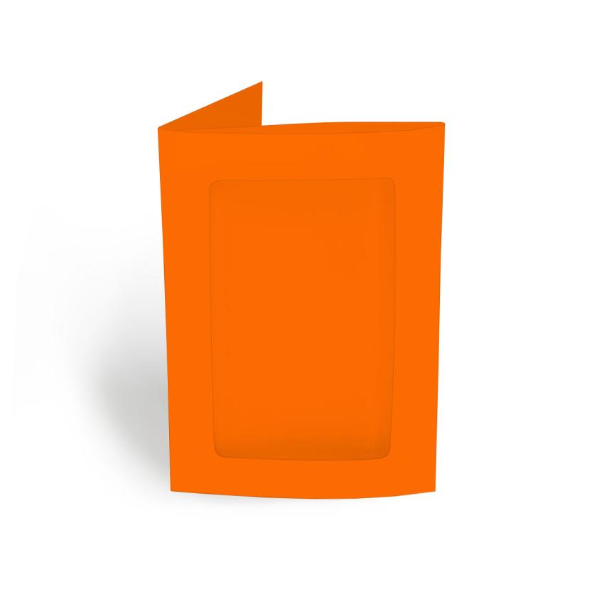 Passepartoutkarte rechteck 3-Fach DIN A6 in orange
