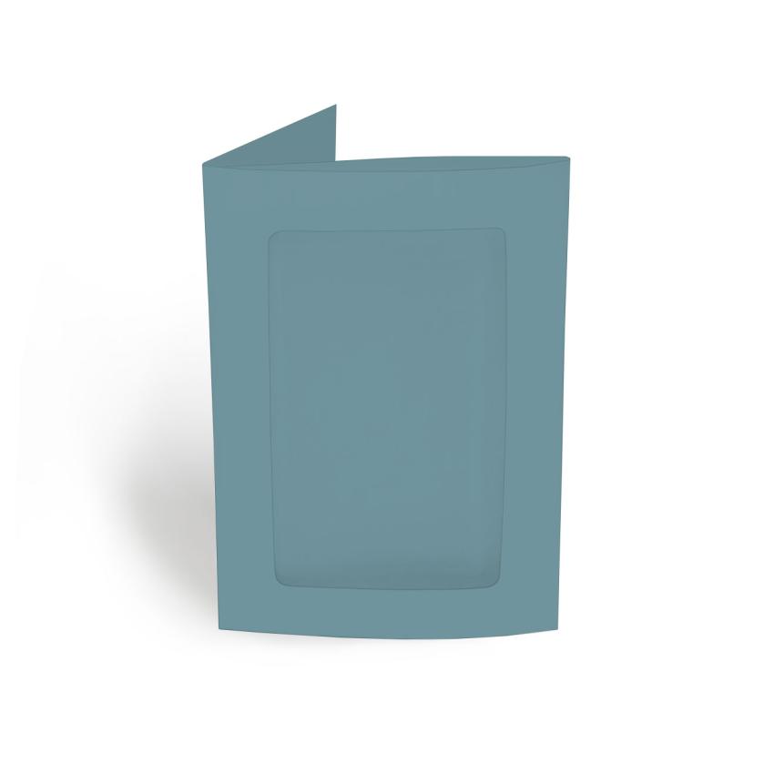 Passepartoutkarte rechteck 3-Fach DIN A6 in petrol