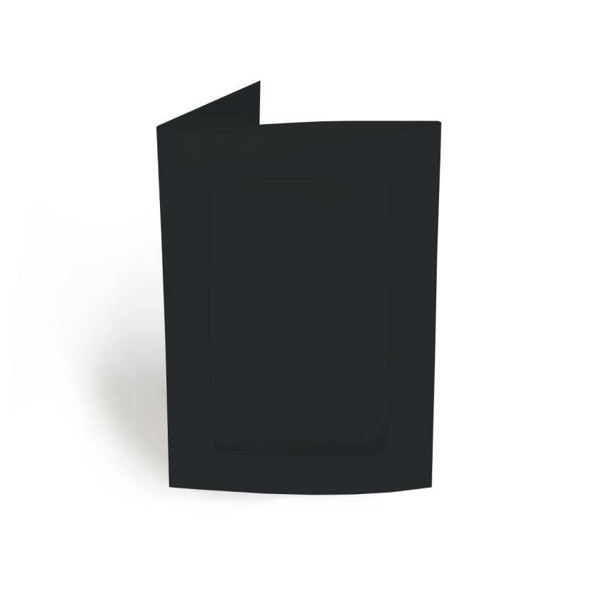 Passepartoutkarte rechteck 3-Fach DIN A6 in schwarz