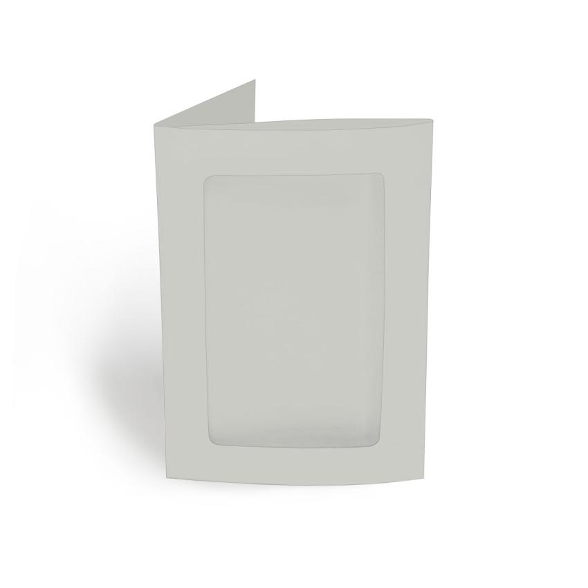 Passepartoutkarte rechteck 3-Fach DIN A6 in seidengrau