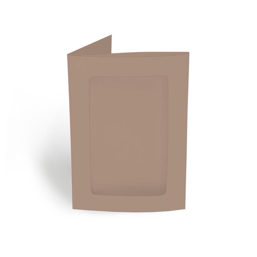 Passepartoutkarte rechteck 3-Fach DIN A6 in taupe