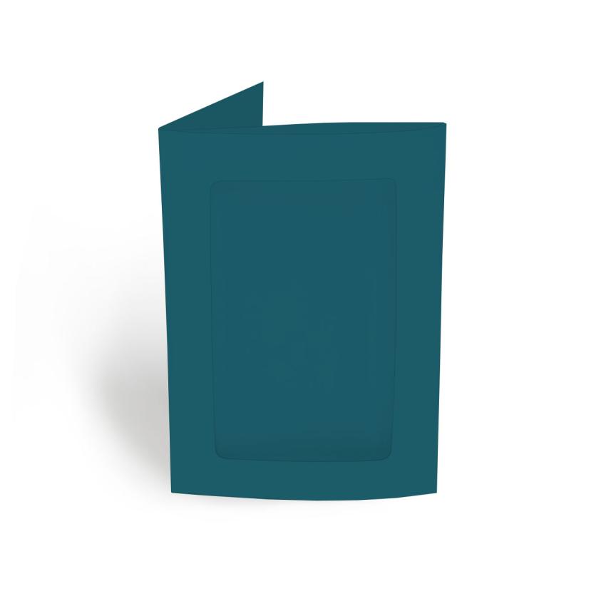 Passepartoutkarte rechteck 3-Fach DIN A6 in tiefseeblau