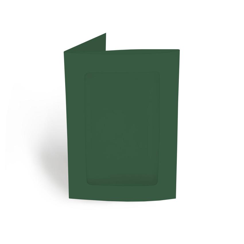 Passepartoutkarte rechteck 3-Fach DIN A6 in waldgrün