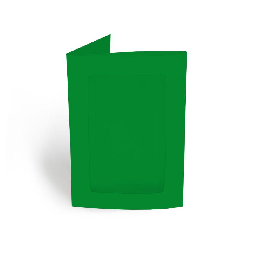 Passepartoutkarte rechteck 3-Fach DIN A6 in weihnachtsgrün