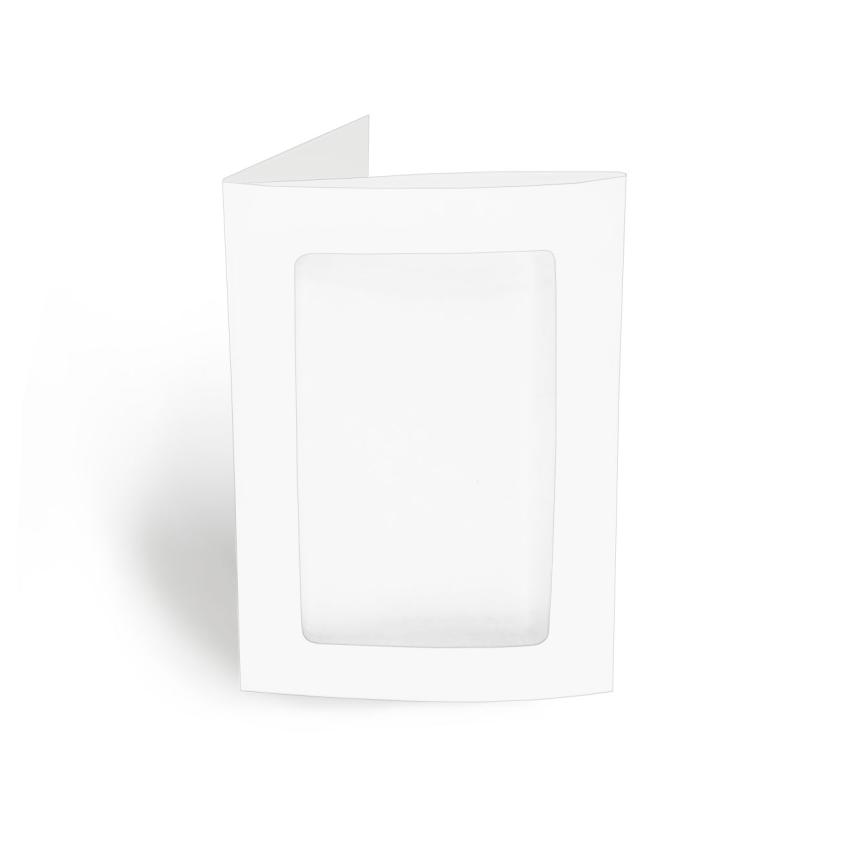 Passepartoutkarte rechteck 3-Fach DIN A6 in weiss