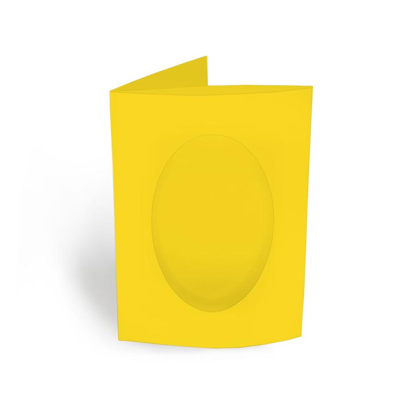 Passepartoutkarte oval 3-Fach DIN A6 in sonnengelb