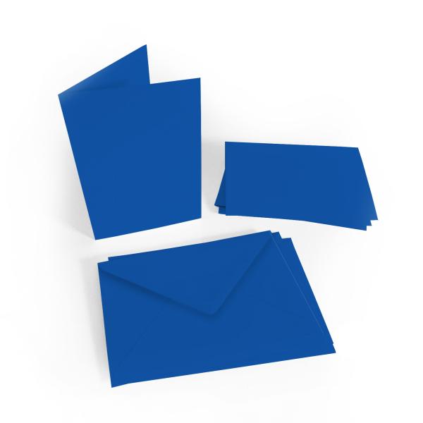 Faltkarte mit Briefumschlag DIN B6 in royalblau