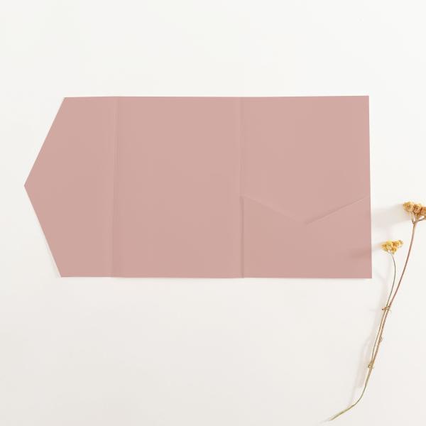 Pocketfold-Karte B6 Premium-Karton "Altrosa" Exklusiv Line