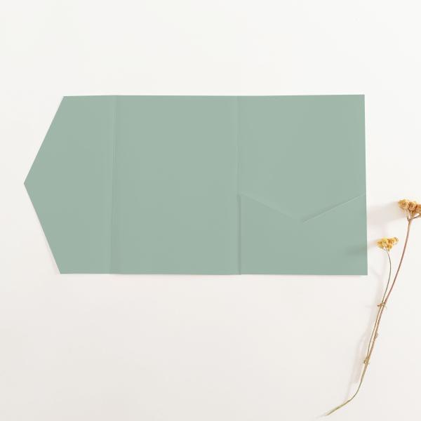 Pocketfold-Karte B6 Premium-Karton "Eukalyptus" Exklusiv Line