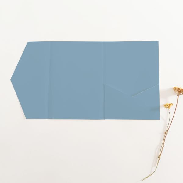 Pocketfold-Karte B6 Premium-Karton "Graublau" Exklusiv Line