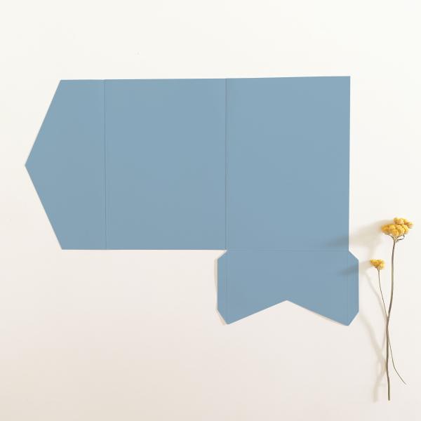Pocketfold-Karte B6 Premium-Karton "Graublau" Exklusiv Line