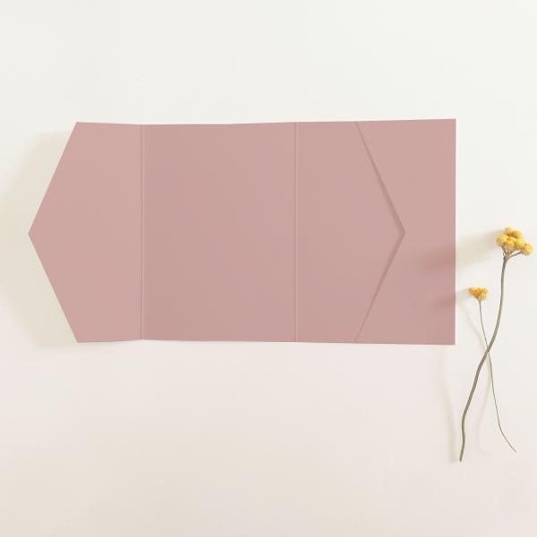 Pocketfold-Karte B6 seitlich Premium-Karton "Altrosa" Basic Line