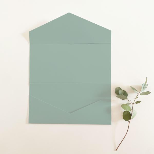 Pocketfold-Karte DIN Lang Premium-Karton "Eukalyptus" Basic Line