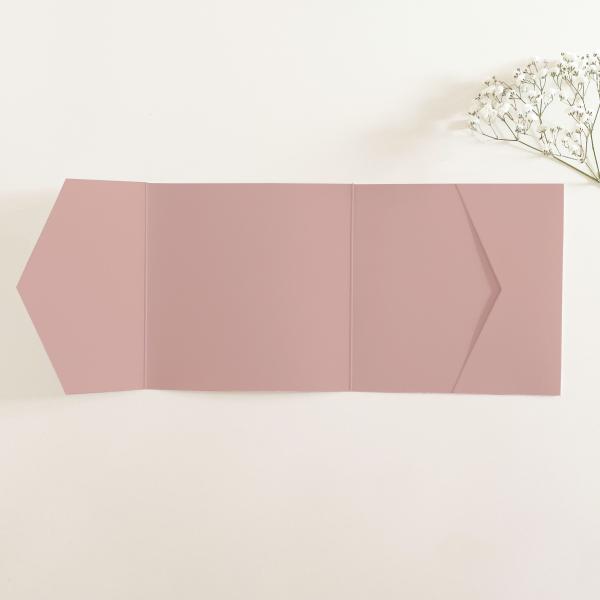 Pocketfold-Karte Quer-Format quadratisch (15x15) Premium-Karton "Altrosa" Basic Line