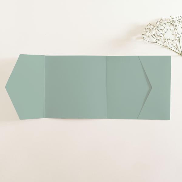 Pocketfold-Karte Quer-Format quadratisch (15x15) Premium-Karton "Eukalyptus" Basic Line