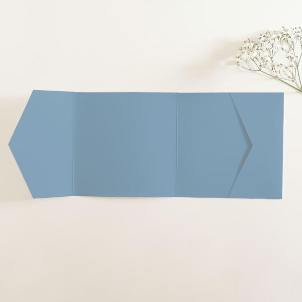Pocketfold-Karte Quer-Format quadratisch (15x15) Premium-Karton "Graublau" Basic Line