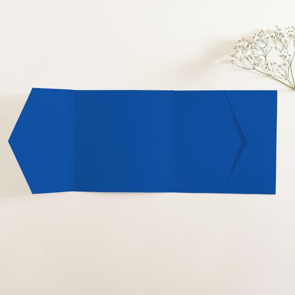 Pocketfold-Karte Quer-Format quadratisch (15x15) Premium-Karton "Royalblau" Basic Line