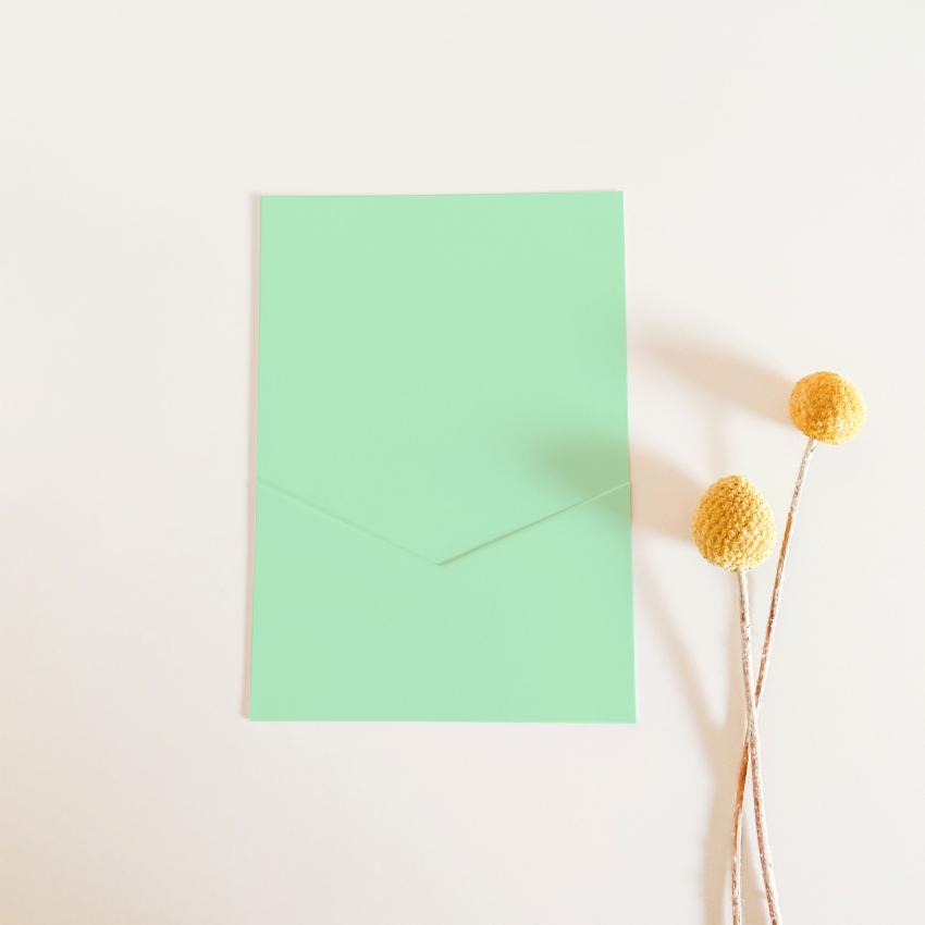 Simple-Pocket-Karte B6 Premium-Karton "Pastell Grün"