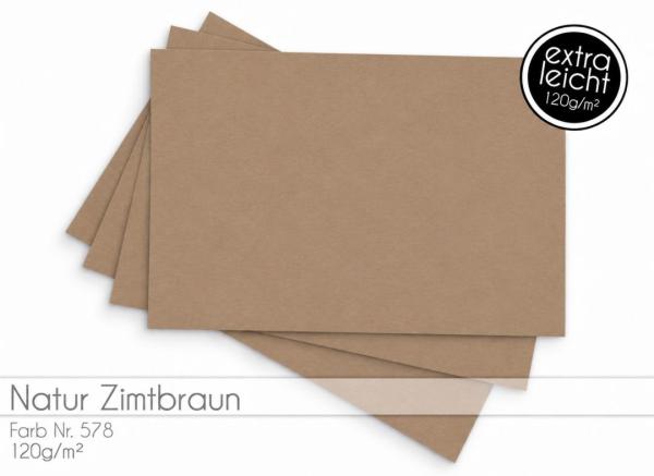 Tonkarton - Tonpapier DIN A4 120g/m² - 25 Bogen in natur zimtbraun