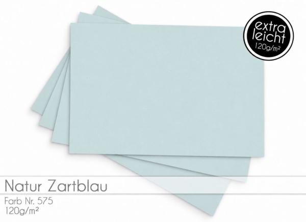 Tonkarton - Tonpapier DIN A4 120g/m² - 25 Bogen in natur zartblau