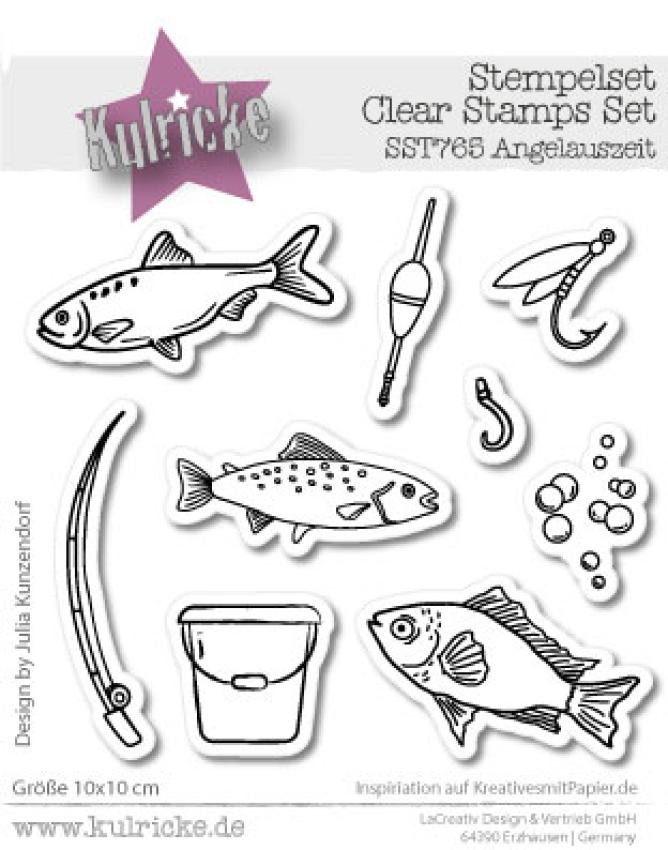 Kulricke Stempelset "Anglerauszeit" 10x10cm Clear Stamp 