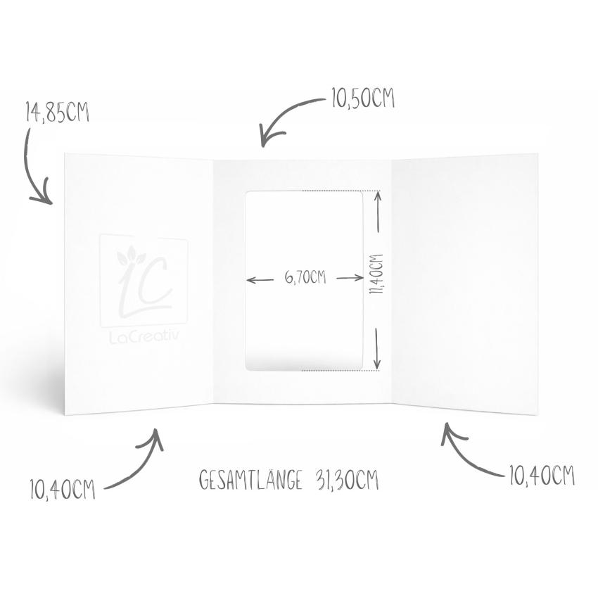Passepartoutkarte rechteck 3-Fach DIN A6 in orange