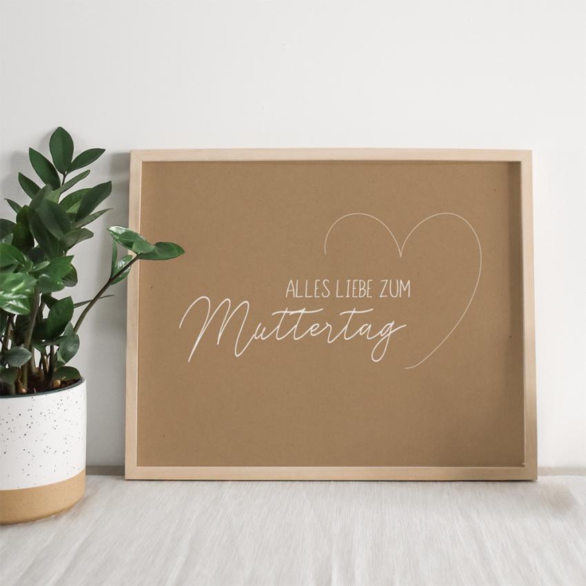 Spruchposter "Kraft weiß" quer | Geschenkidee | Personalisiert  | Muttertag | Wanddeko