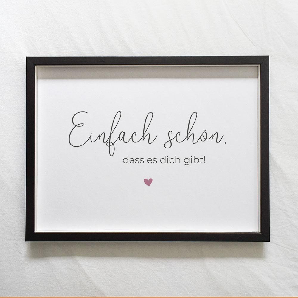 Spruchposter "Einfach schön" quer | Geschenkidee | Personalisiert  | Muttertag | Wanddeko