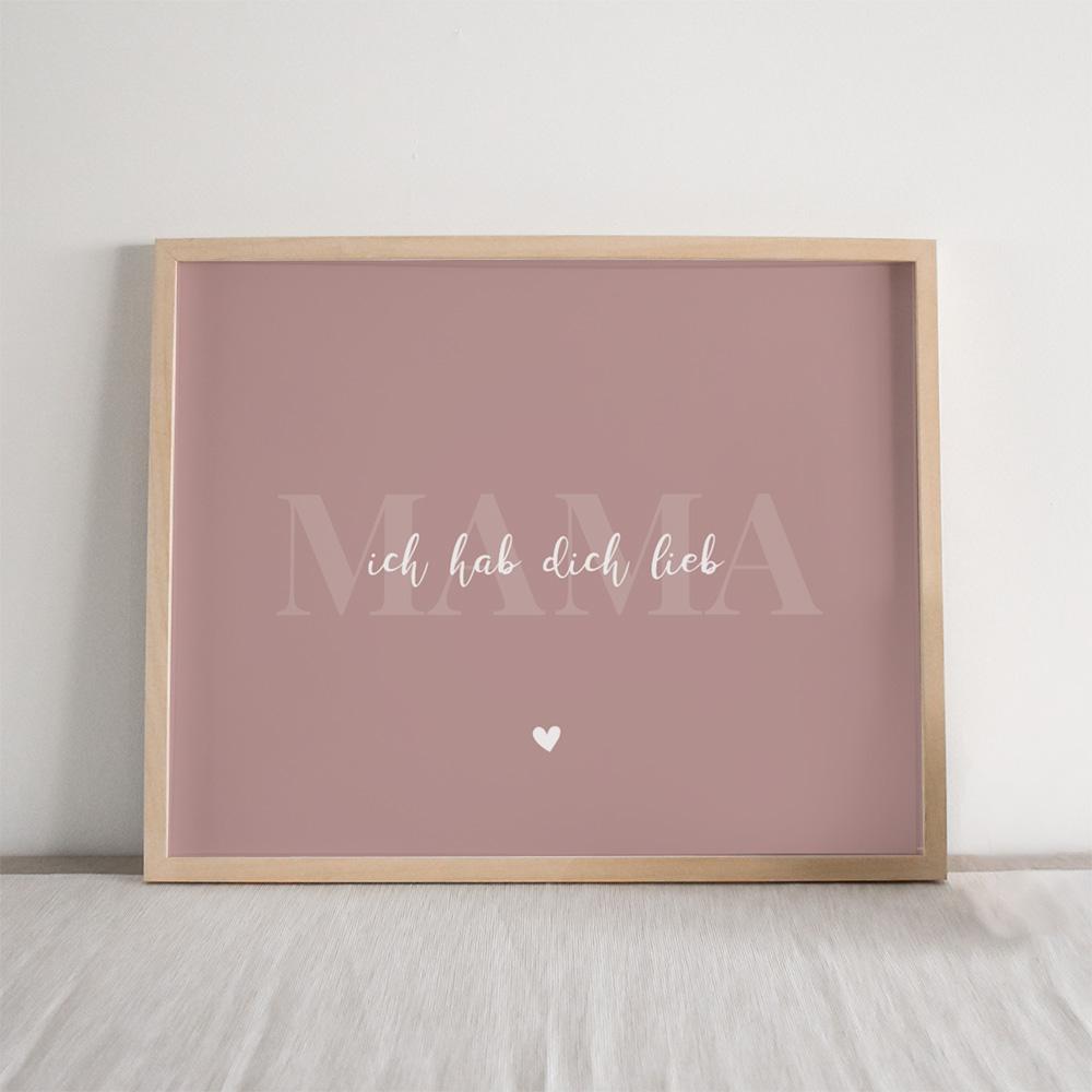Spruchposter "Mama Rosa" quer | Geschenkidee | Personalisiert  | Muttertag | Wanddeko