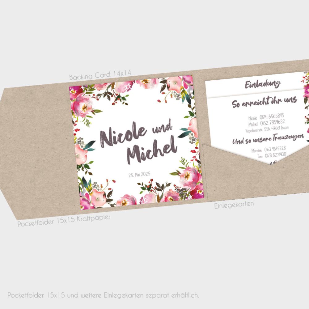 Einlegekarten-Bundle "Pink Bunch" Quadrat