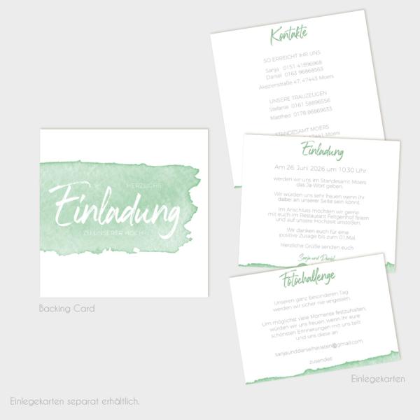Backing-Card "Watercolor-Brush | Pistazie" Quadrat 14x14